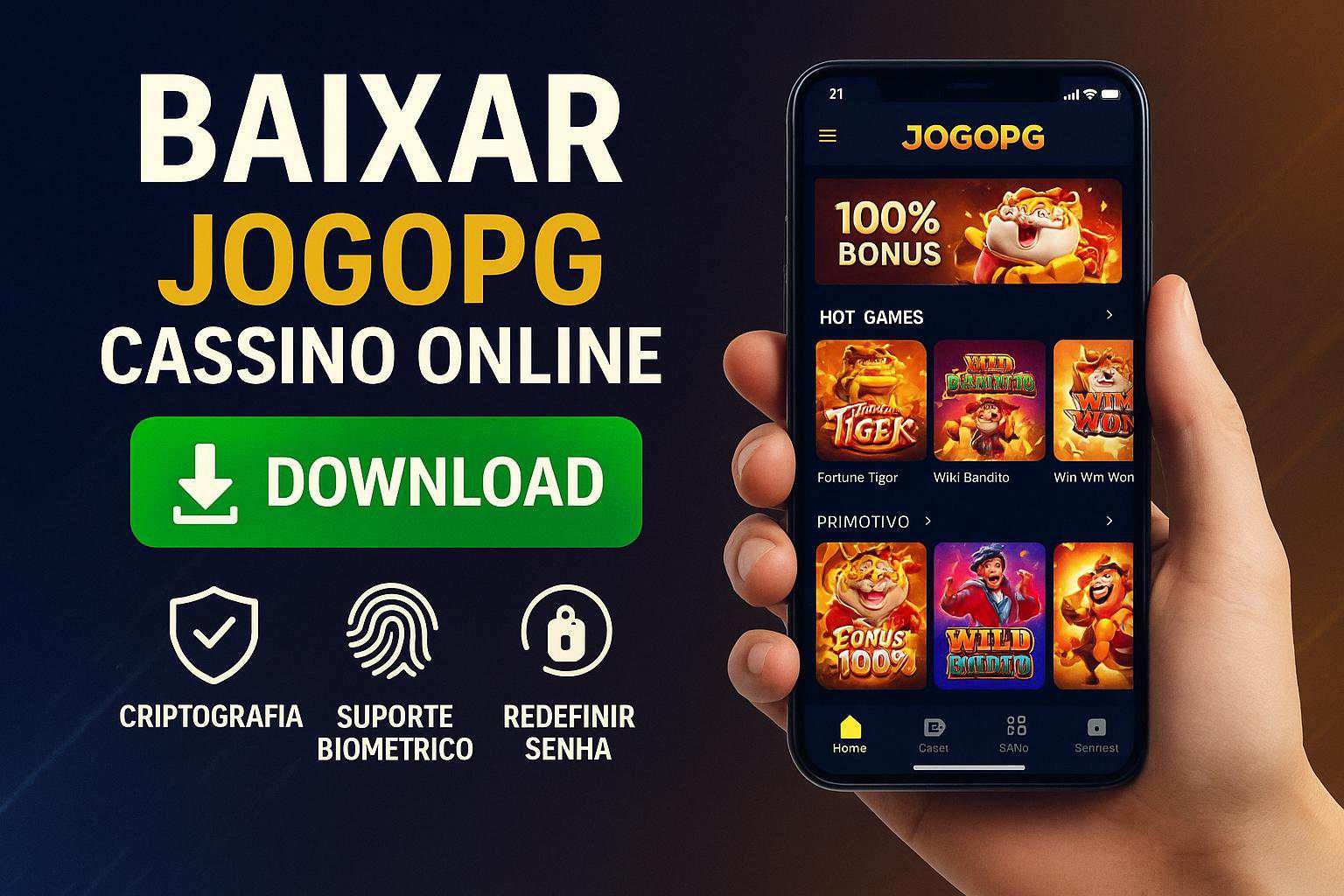 Baixar o JOGOPG Cassino App